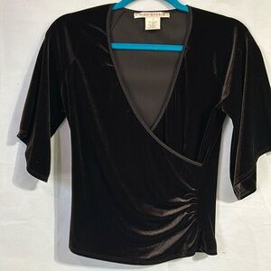 Max Studio Stretch velvet crossover top small